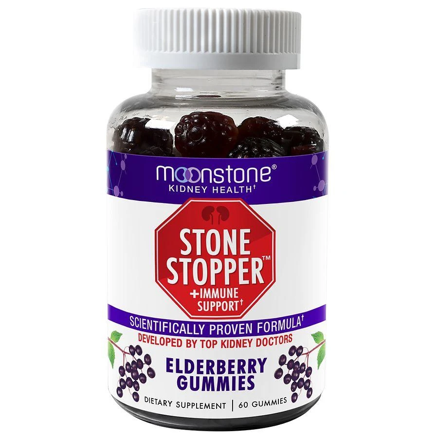 商品Moonstone|Kidney Health Stone Stopper + Immune Support Elderberry Gummies Mixed Berry,价格¥149,第1张图片
