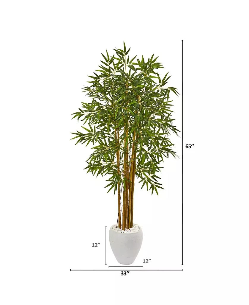 商品NEARLY NATURAL|65" Multi Bambusa Bamboo Artificial Tree in White Planter,价格¥2699,第2张图片详细描述