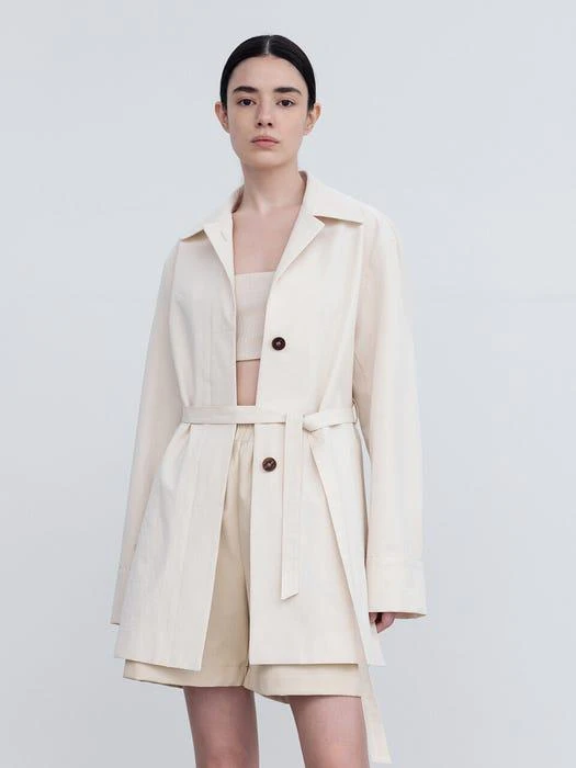 商品RE RHEE|Belted Short Trench Jacket,价格¥1775,第3张图片详细描述