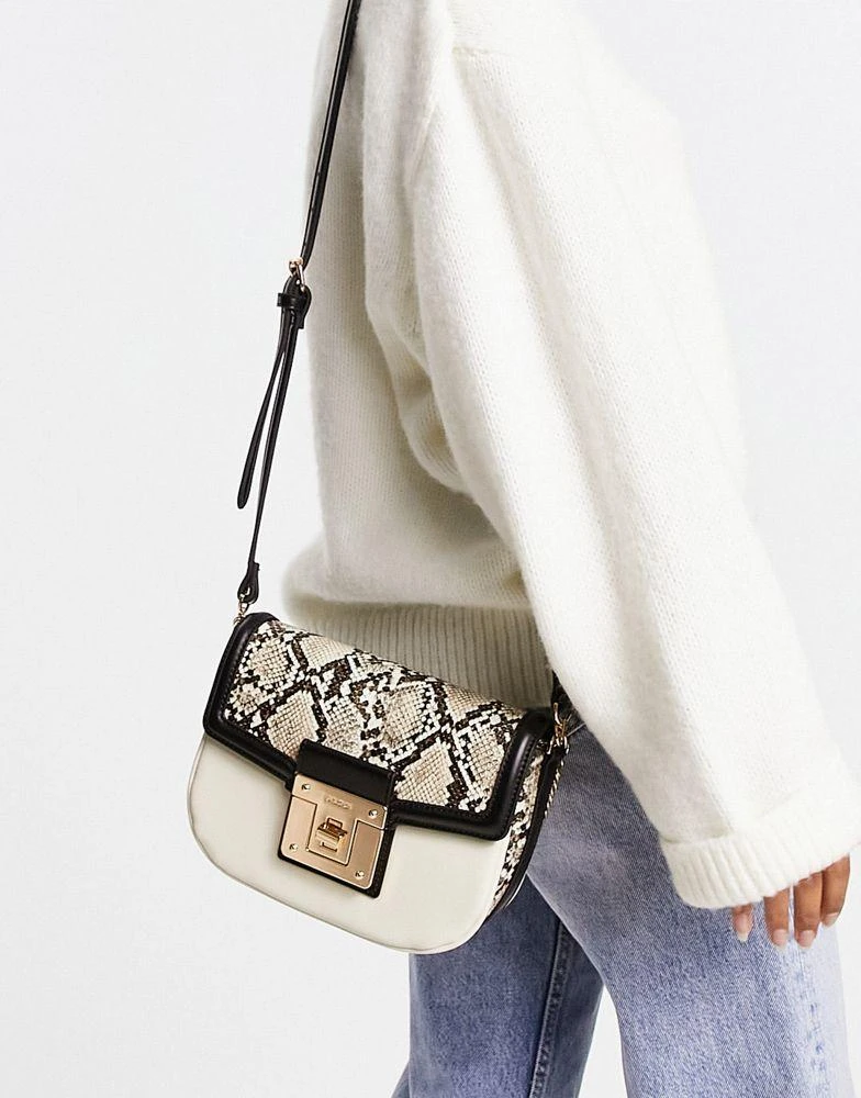 商品ALDO|ALDO Qerramas crossbody bag in neutral snake,价格¥363,第1张图片