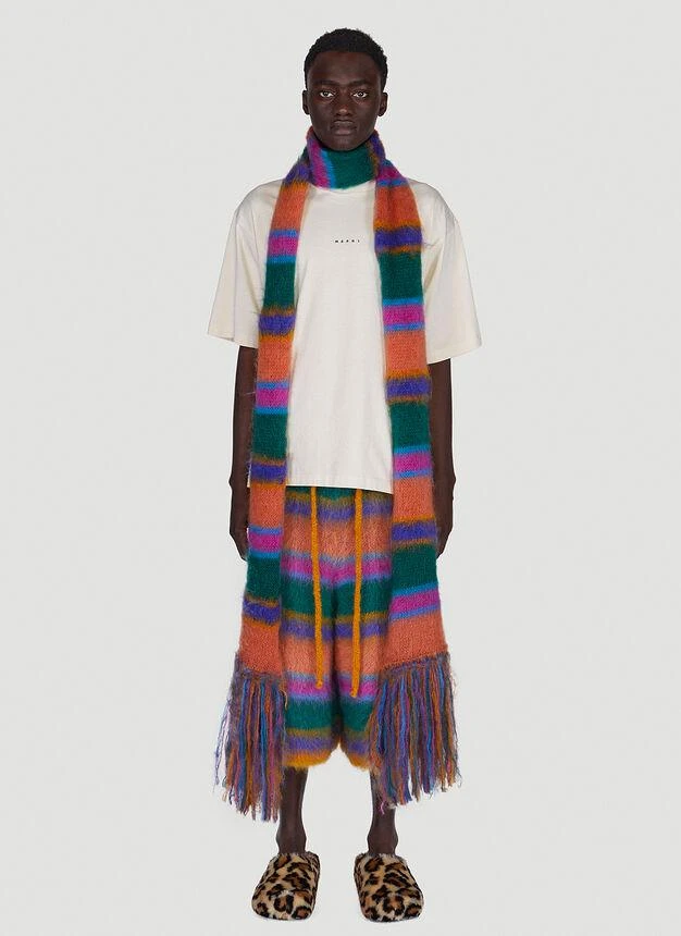 商品Marni|Fuzzy Stripe Scarf in Multicolour,价格¥3313,第2张图片详细描述