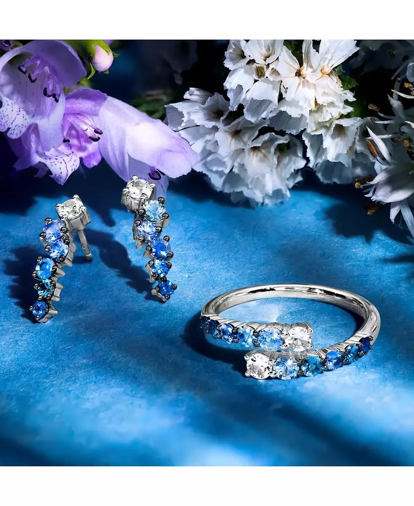 商品Le Vian|Denim Ombré (5/8 ct. t.w.) & White Sapphire (1/5 ct. t.w.) Bypass Statement Ring in 14k White Gold,价格¥3665,第4张图片详细描述