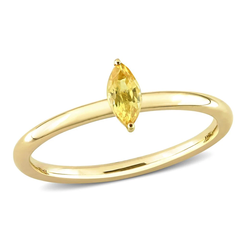 商品Mimi & Max|1/3 CT TGW Marquise Yellow Sapphire Stackable Ring in 10k Yellow Gold,价格¥1890,第1张图片