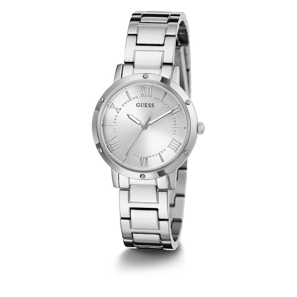 商品GUESS|Women's Silver-Tone Stainless Steel Bracelet Watch, 34mm,价格¥743,第4张图片详细描述