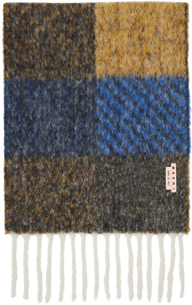 商品Marni|Blue & Yellow Check Scarf,价格¥2028,第2张图片详细描述