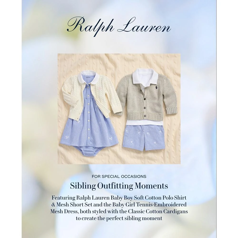 商品Ralph Lauren|Baby Girls Tennis-Embroidered Mesh Dress,价格¥509,第3张图片详细描述