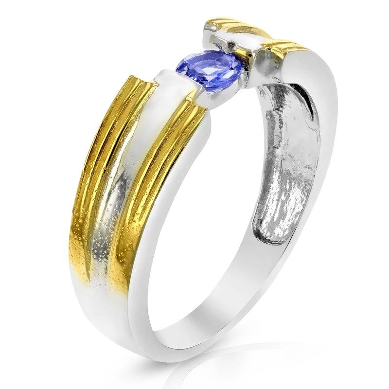 商品Vir Jewels|1/4 cttw Tanzanite Ring In .925 Sterling Silver With Rhodium Plating Round Shape,价格¥189,第1张图片