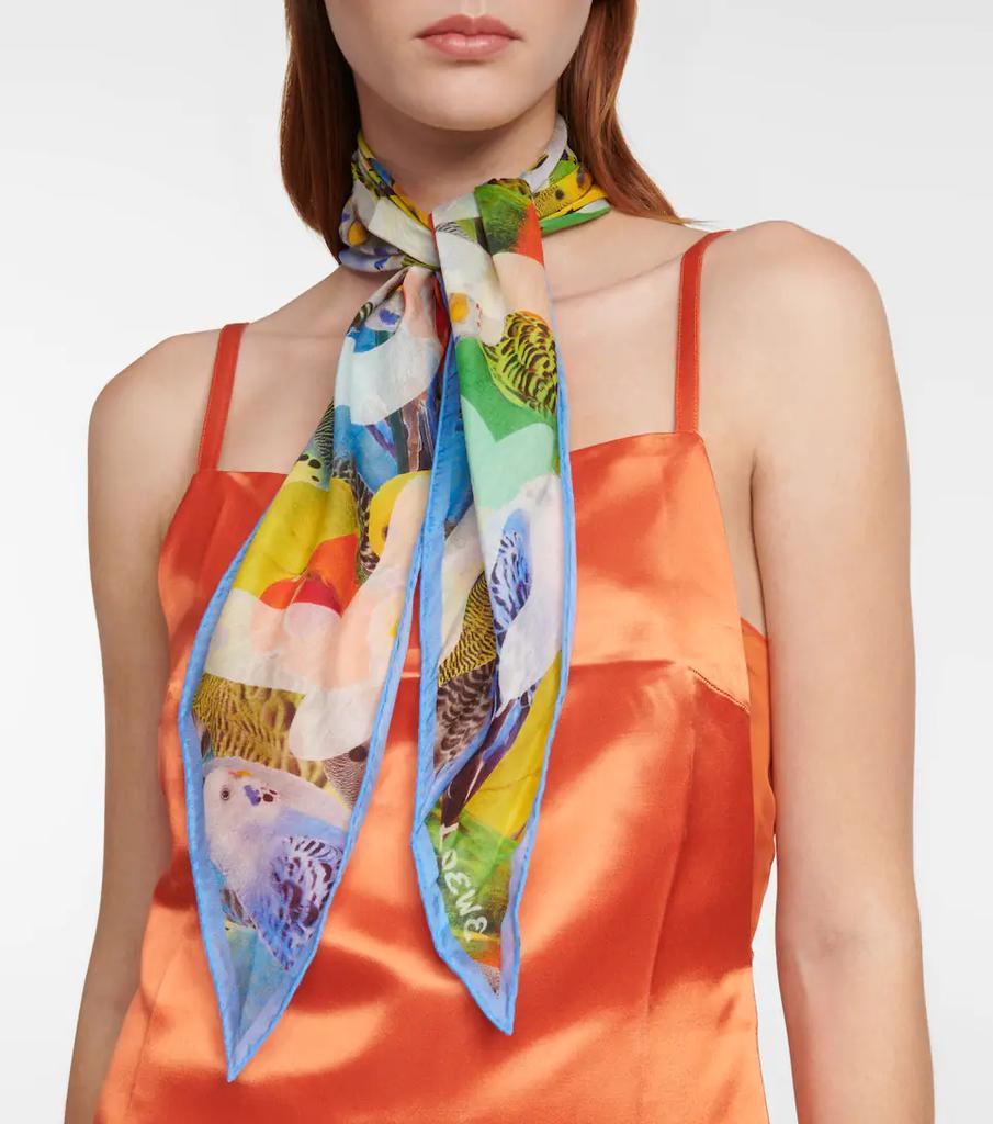 商品Loewe|Logo printed cotton and silk scarf,价格¥1328,第4张图片详细描述