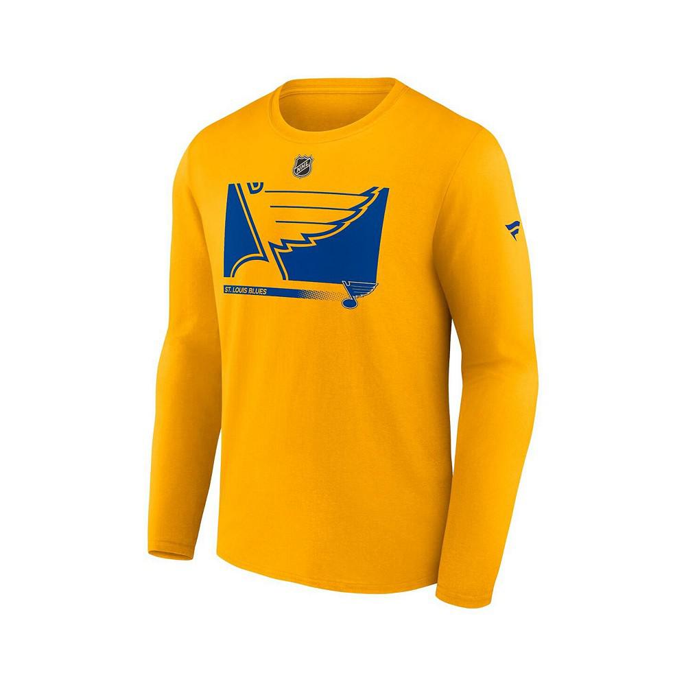 Men's Branded Gold St. Louis Blues Authentic Pro Core Collection Secondary Long Sleeve T-Shirt商品第4张图片规格展示