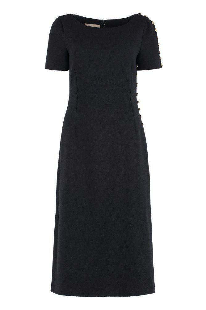 商品Gucci|Gucci Zip Detailed Short-Sleeved Dress,价格¥16123,第1张图片