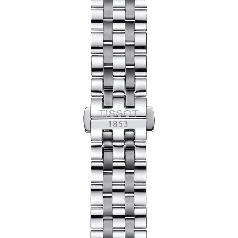 天梭（TISSOT）预订款4周 CARSON系列 男士白/银表盘自动机芯精钢表带腕表40MM 商品