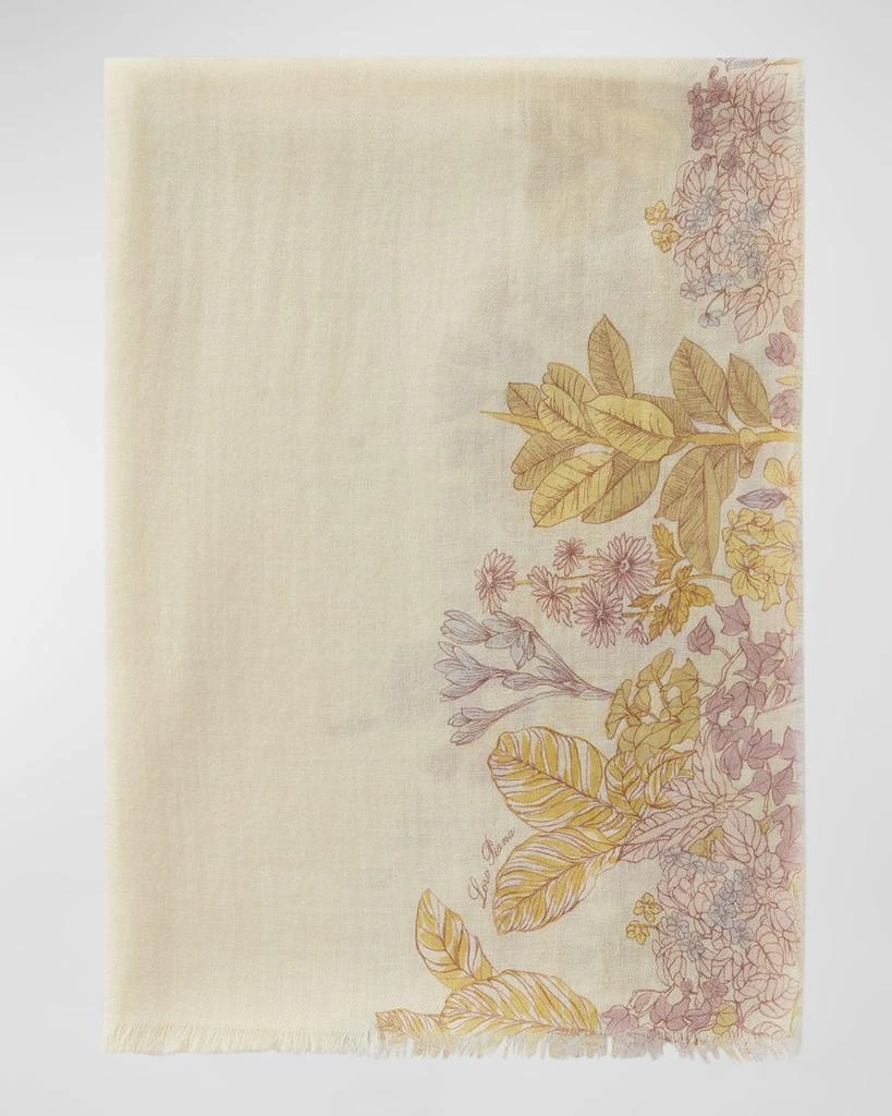 商品Loro Piana|Floral Cashmere-Silk Stole,价格¥9819,第2张图片详细描述