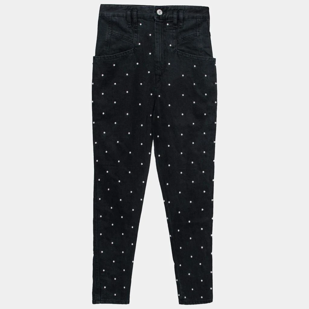 商品[二手商品] Isabel Marant|Isabel Marant Black Denim Stud Embellished High Waisted Jeans S,价格¥807,第1张图片