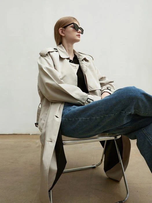 商品NICK&NICOLE|Oversized Double Trench Coat (Light Beige),价格¥774,第2张图片详细描述