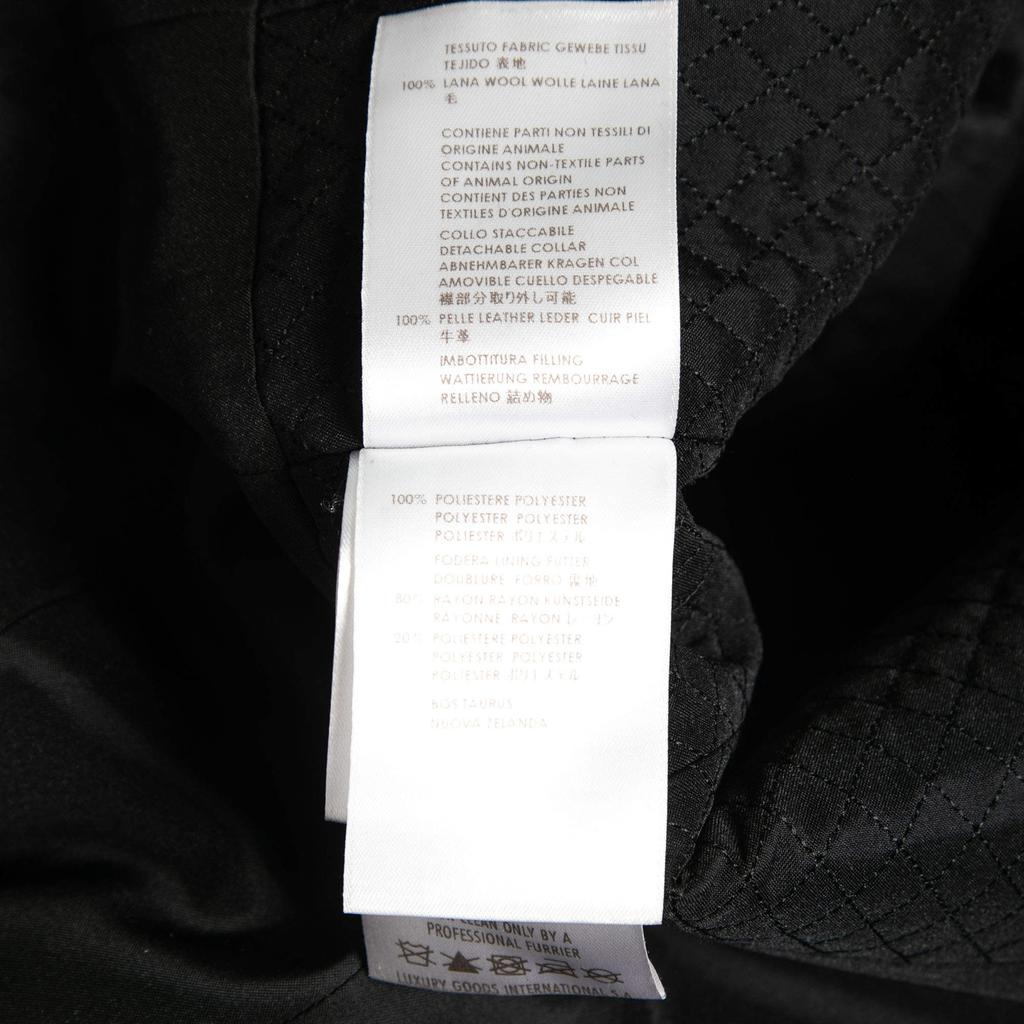 Gucci Black Wool Detachable Collar Double-Breasted Coat S商品第6张图片规格展示