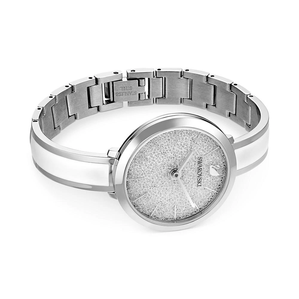 商品Swarovski|Women's Swiss Crystalline Delight Stainless Steel & White Bangle Bracelet Watch 32mm,价格¥2485,第3张图片详细描述
