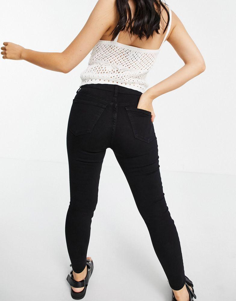 Topshop Petite Jamie jeans in black商品第2张图片规格展示