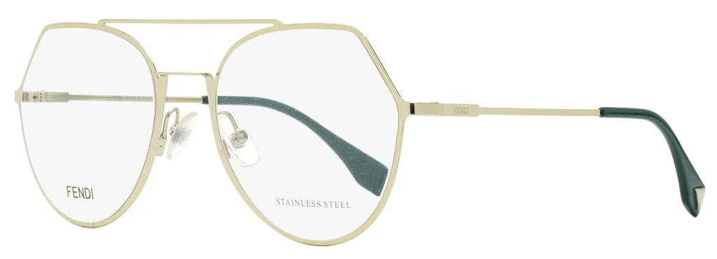 商品Fendi|Fendi Women's Oval Eyeglasses FF0329 3YG Light Gold/Teal 53mm,价格¥780,第1张图片