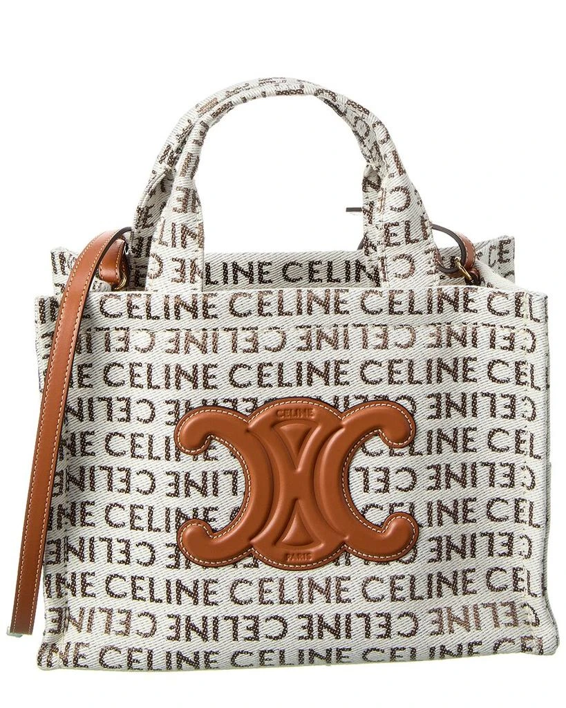 商品Celine|CELINE Cabas Thais Small Canvas Tote,价格¥10615,第1张图片