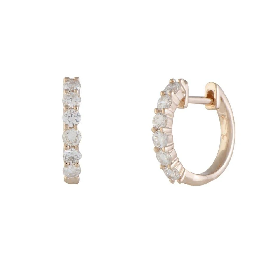 商品LB Exclusive|14K Rose Gold 0.75 ct Diamond Hoop Earrings,价格¥6498,第1张图片