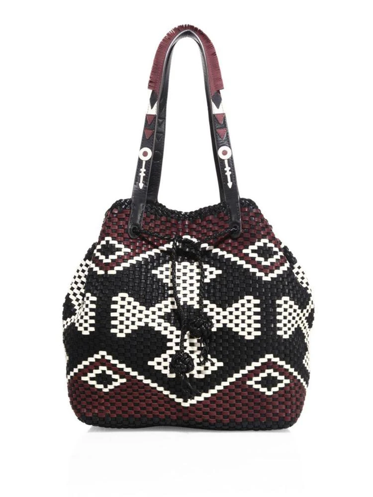 商品Tory Burch|Large Woven Multicolor Leather Drawstring Bag,价格¥4172,第1张图片