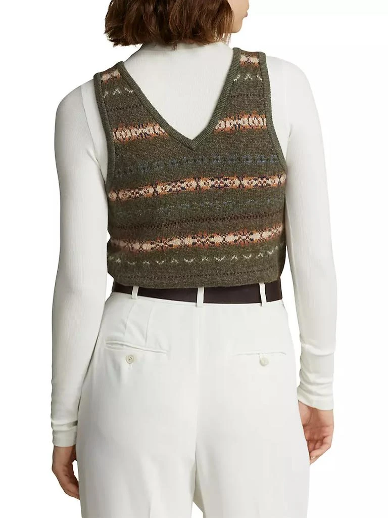 商品Ralph Lauren|V-Neck Fair Isle-Inspired Wool-Blend Tank,价格¥2010,第4张图片详细描述