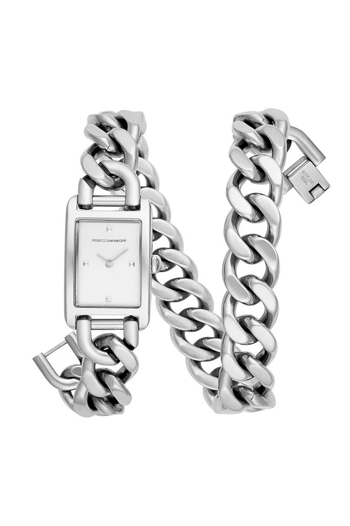 商品Rebecca Minkoff|Moment银色配表链腕表，19x30MM,价格¥1845,第1张图片