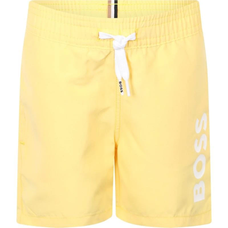 商品Boss Kids|Baby logo swim short with side pockets in yellow,价格¥433,第1张图片