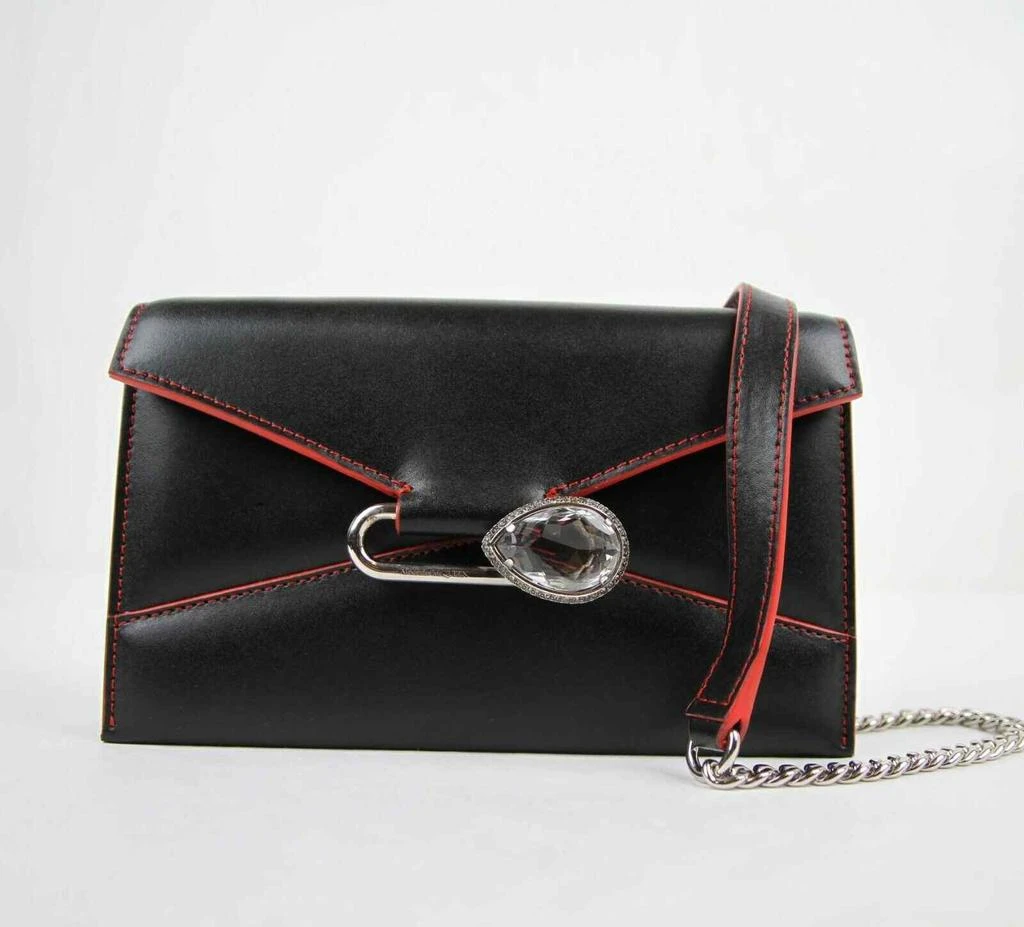 商品Alexander McQueen|Alexander McQueen Women's  Leather  Trim Chain Bag w/Gem Pin,价格¥5092,第1张图片
