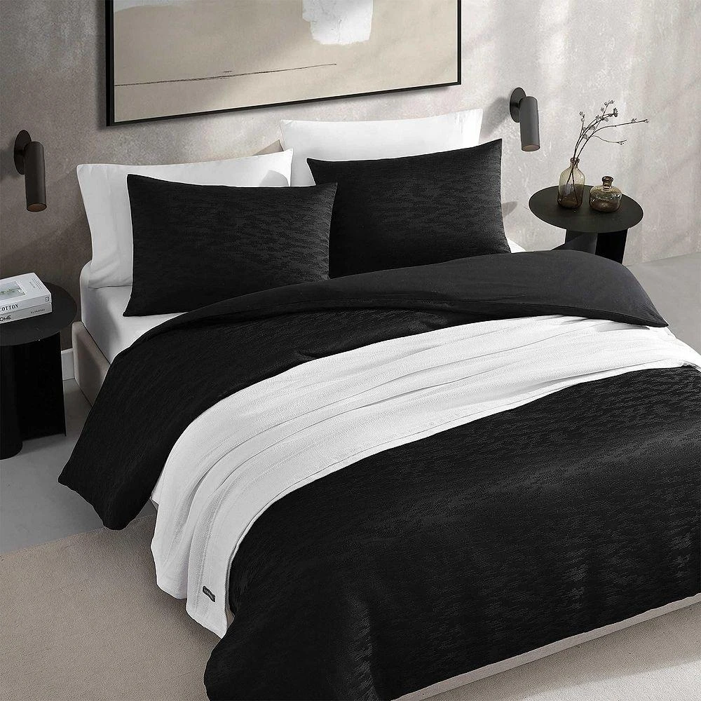 Illusion Textured 3 Piece Duvet Cover Set, King 商品