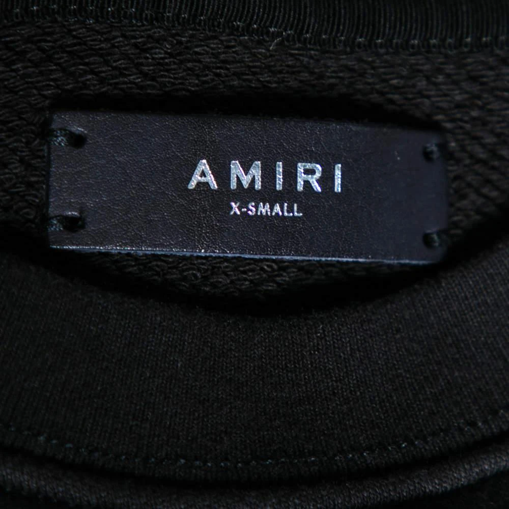 商品[二手商品] AMIRI|Amiri Black Distressed Cotton Knit Crewneck Sweatshirt XS,价格¥1379,第5张图片详细描述