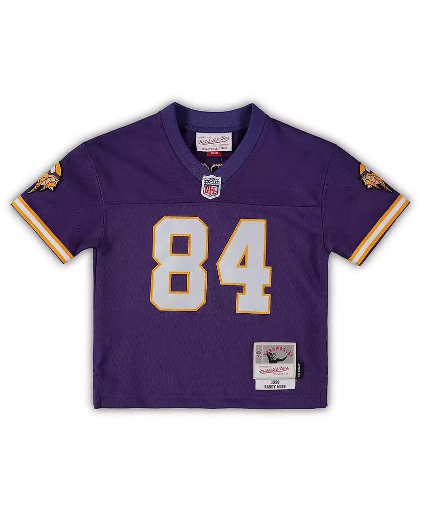 商品Mitchell & Ness|Toddler Boys and Girls Randy Moss Purple Minnesota Vikings 1998 Retired Legacy Jersey,价格¥479,第3张图片详细描述