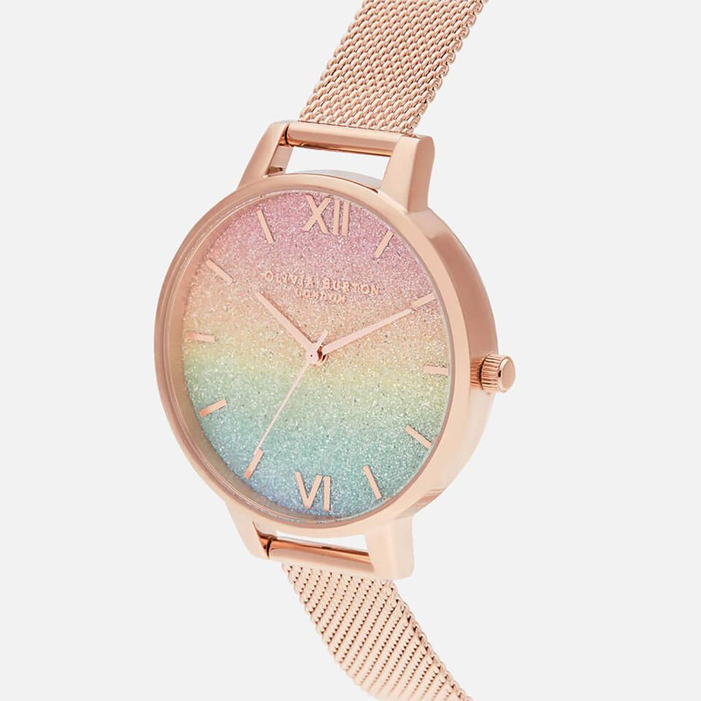 Olivia Burton Women's Rainbow Glitter Dial Watch - Rose Gold Mesh商品第3张图片规格展示