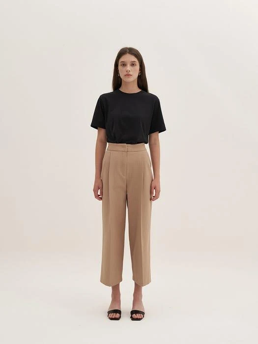 商品PLAMM|Pin Tuck Wide Pants (Beige),价格¥748,第1张图片
