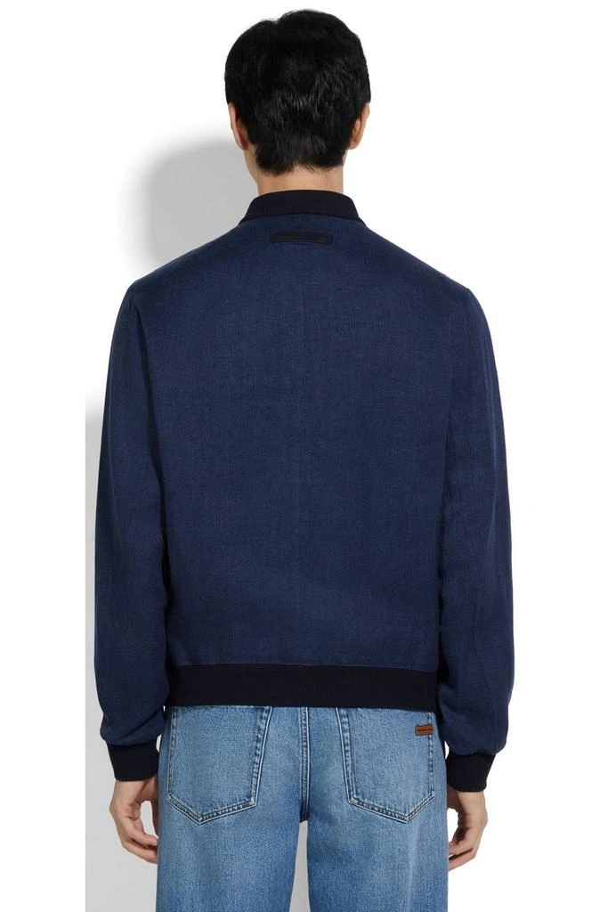 商品Zegna|Zegna Oasi Lino Bomber Jacket,价格¥17617,第3张图片详细描述
