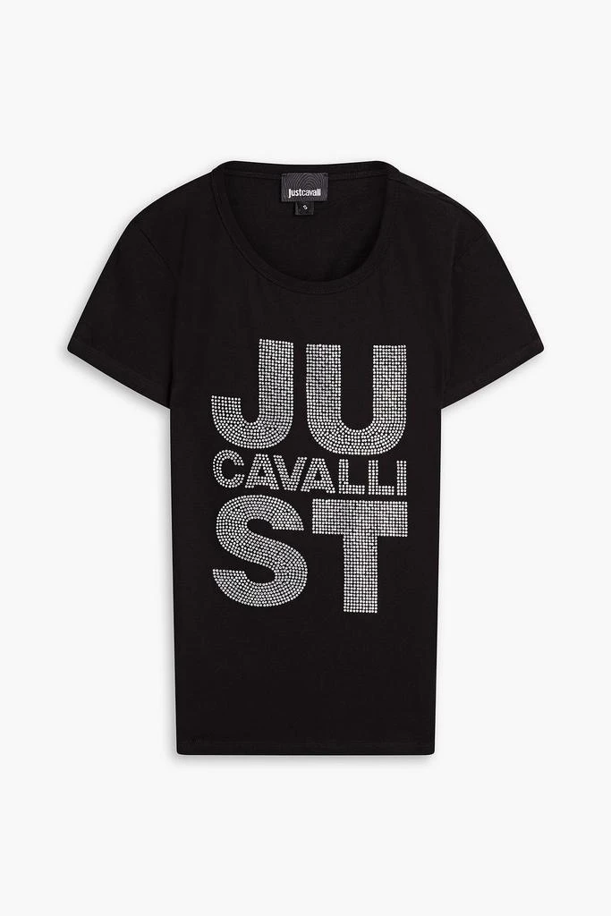 商品Just Cavalli|Crystal-embellished cotton-jersey T-shirt,价格¥585,第3张图片详细描述