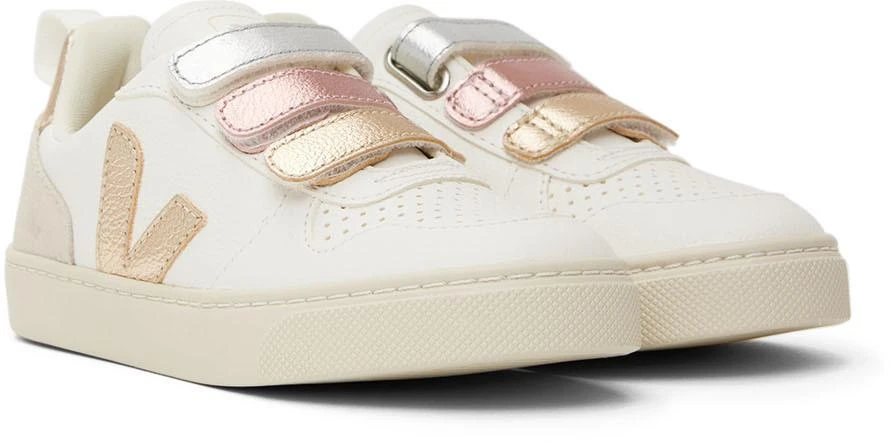 商品Veja|Kids White & Multicolor V-10 Sneakers,价格¥909,第4张图片详细描述