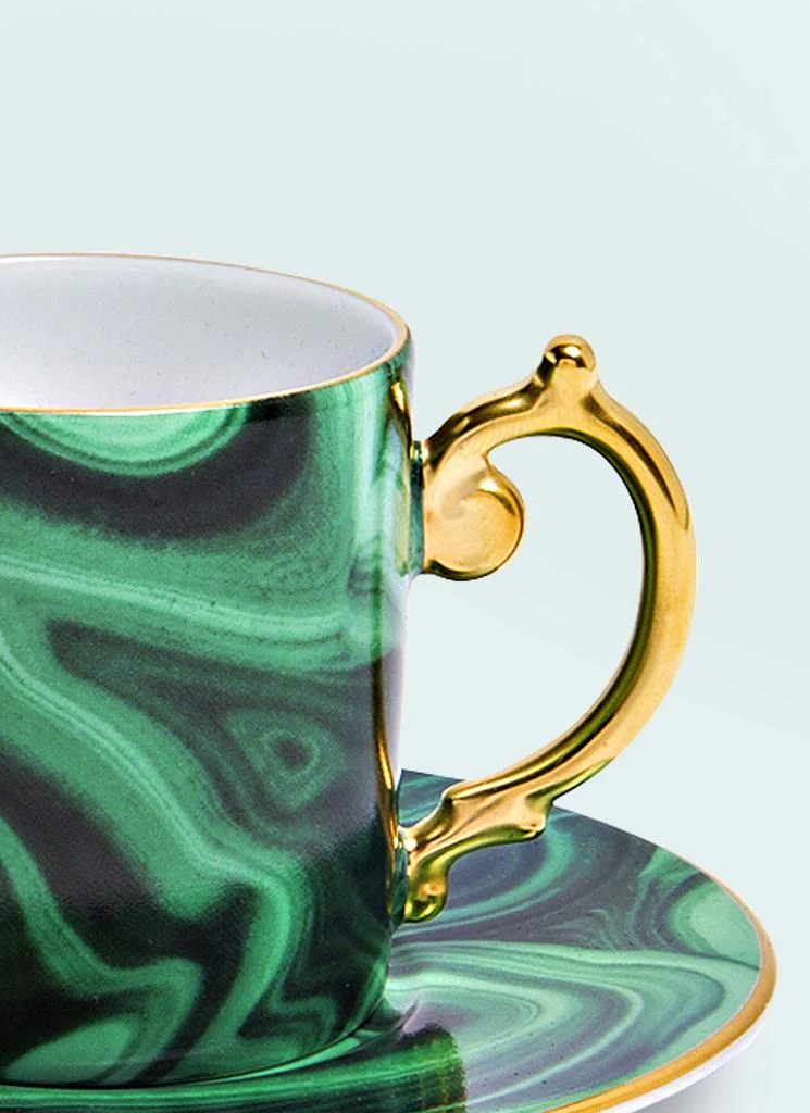 商品L'Objet|Set Of Two Malachite Espresso Cups And Saucers,价格¥1948,第4张图片详细描述