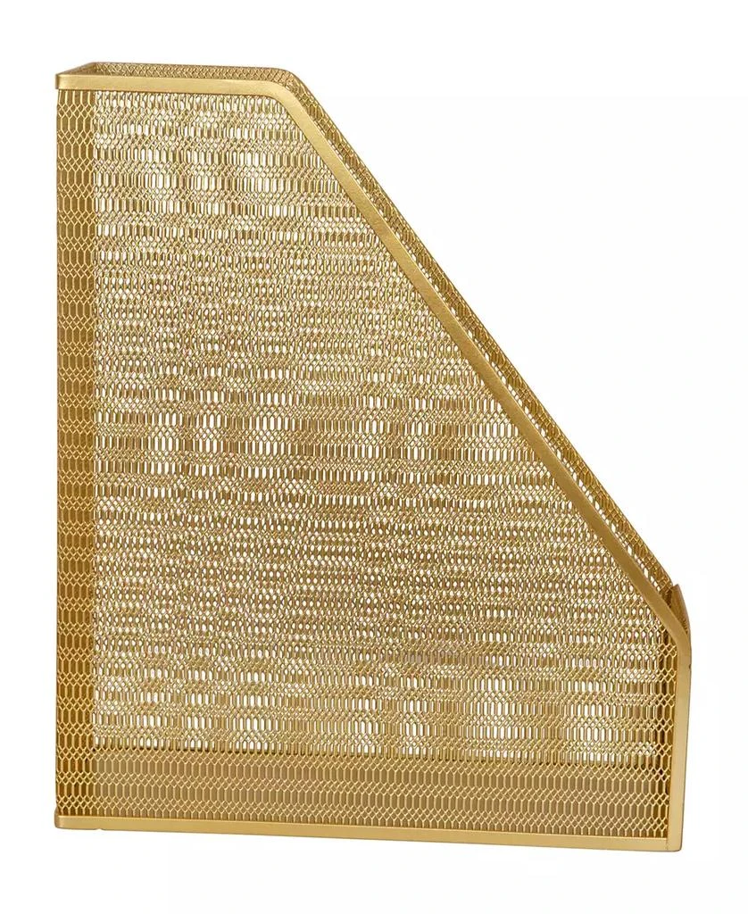 商品Martha Stewart|Ryder Mesh Metal Single Slot Magazine File Holder, Desktop Organizer, 9.75 x 3.75 x 11.5,价格¥112,第3张图片详细描述
