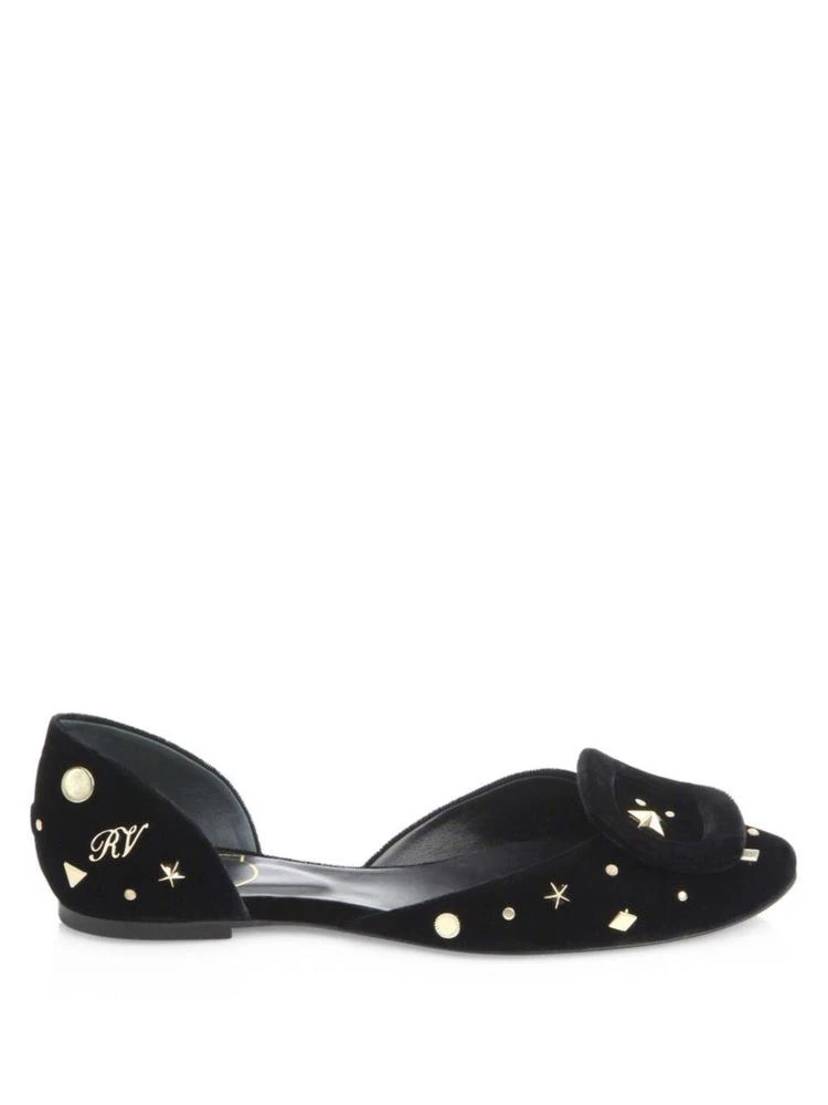 商品Roger Vivier|Astre Studded Velvet Flats,价格¥6720,第5张图片详细描述