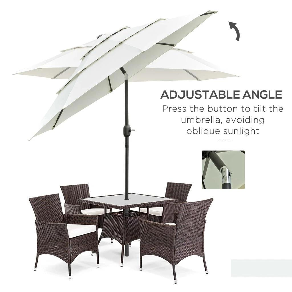 Streamdale 9FT 3 Tiers Patio Umbrella Outdoor Market Umbrella with Crank 商品