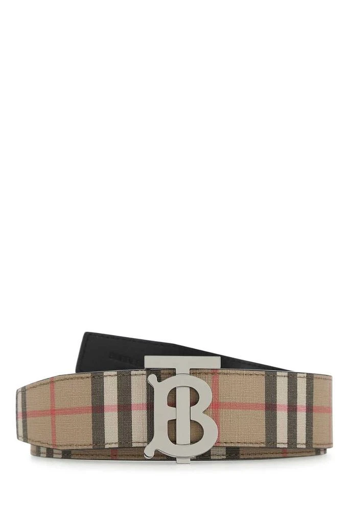 商品Burberry|Burberry Check Patterned Monogram-Buckle Belt,价格¥2845,第1张图片