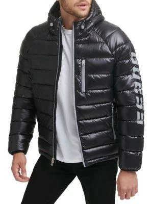 商品GUESS|Logo Puffer Hooded Jacket,价格¥586,第1张图片