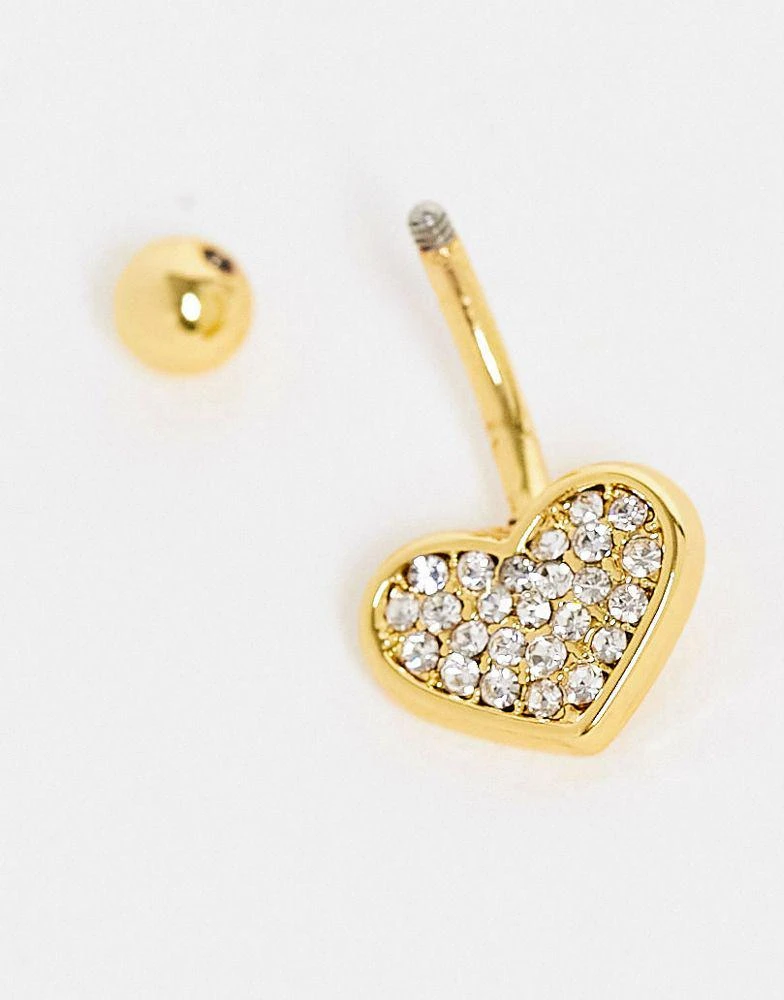 商品ASOS|ASOS DESIGN belly bar with crystal heart,价格¥28,第2张图片详细描述
