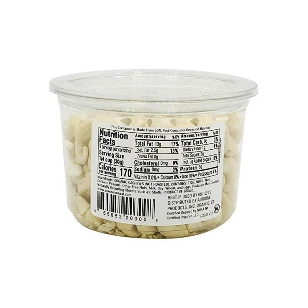 商品Aurora Natural|Products - Organic Whole Cashews - Case of 12 - 9 oz.,价格¥859,第2张图片详细描述