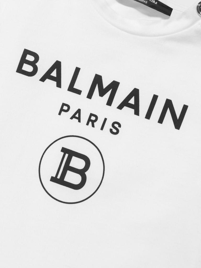 Balmain White Baby Boys Logo T-Shirt商品第3张图片规格展示