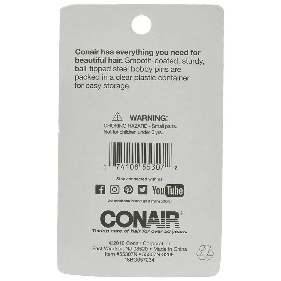 商品Conair|Secure Hold Bobby Pins in Clear Plastic Storage Case,价格¥28,第2张图片详细描述