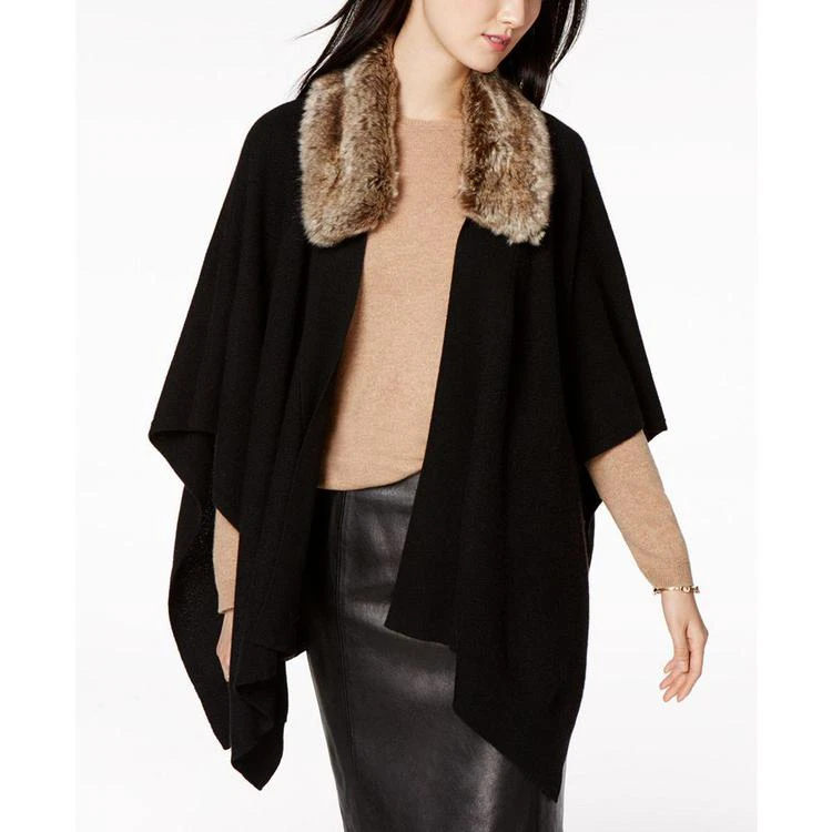 商品Charter Club|Cashmere Faux-Fur-Collar Wrap Sweater, Created for Macy's,价格¥704,第1张图片