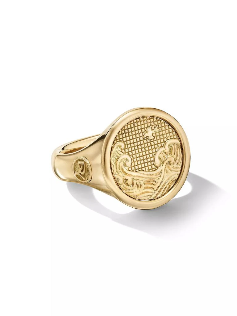 商品David Yurman|Water and Fire Duality Signet Ring in 18K Yellow Gold, 20MM,价格¥56191,第1张图片