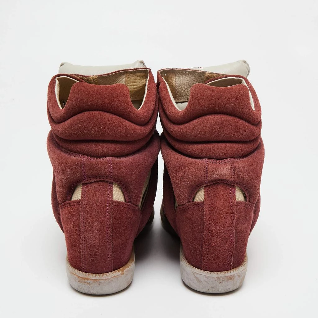 商品[二手商品] Isabel Marant|Isabel Marant Brown/Burgundy Suede And Leather Bekett Wedge Sneakers Size 39,价格¥1000,第5张图片详细描述